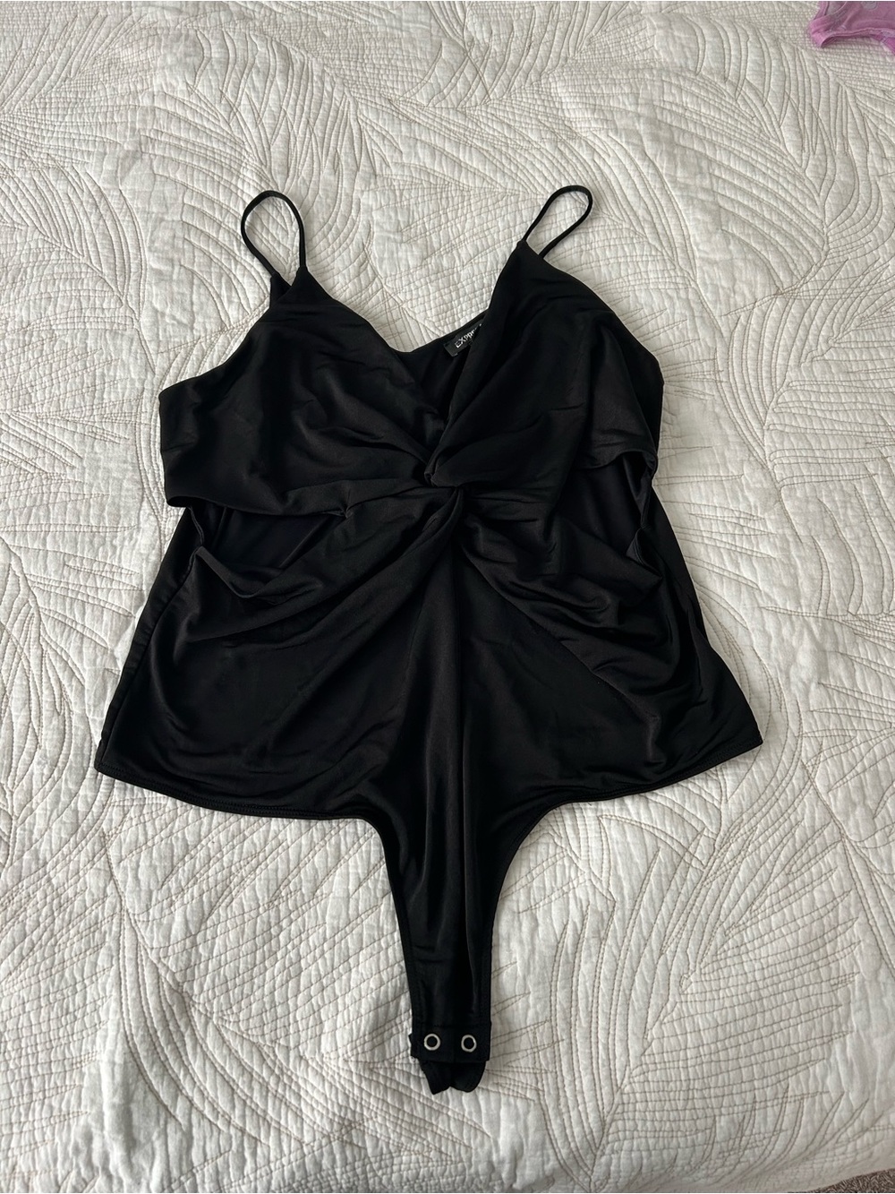 Express Black Twist-Front Bodysuit